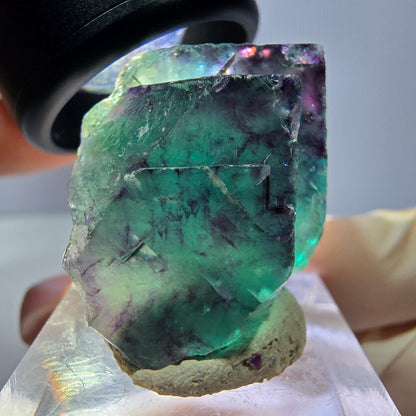 Phantom Fluorit Würfel Stufe, lila grün Okorusu, Namibia 40*25*18mm
