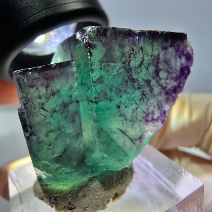 Phantom Fluorit Würfel Stufe, lila grün Okorusu, Namibia 40*25*18mm