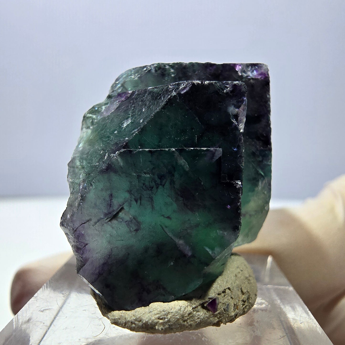 Phantom Fluorit Würfel Stufe, lila grün Okorusu, Namibia 40*25*18mm