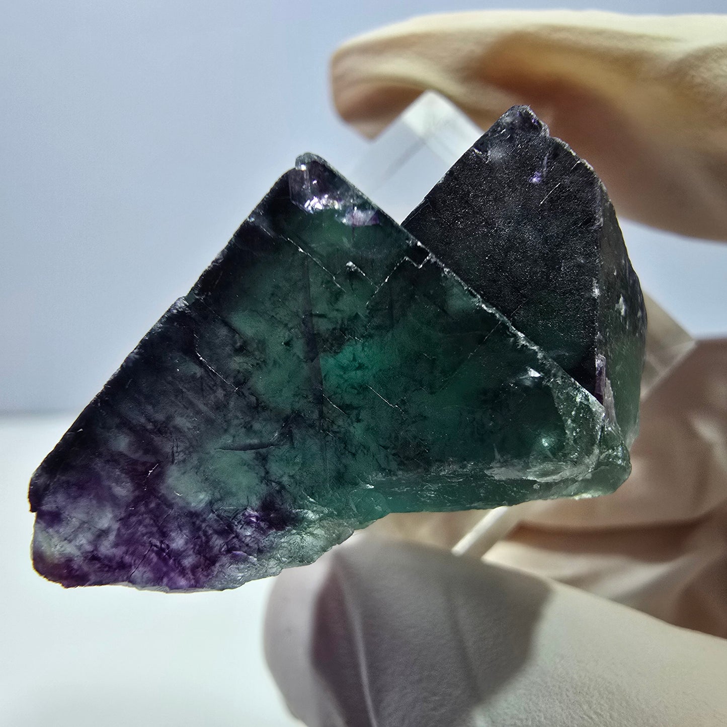 Phantom Fluorit Würfel Stufe, lila grün Okorusu, Namibia 40*25*18mm