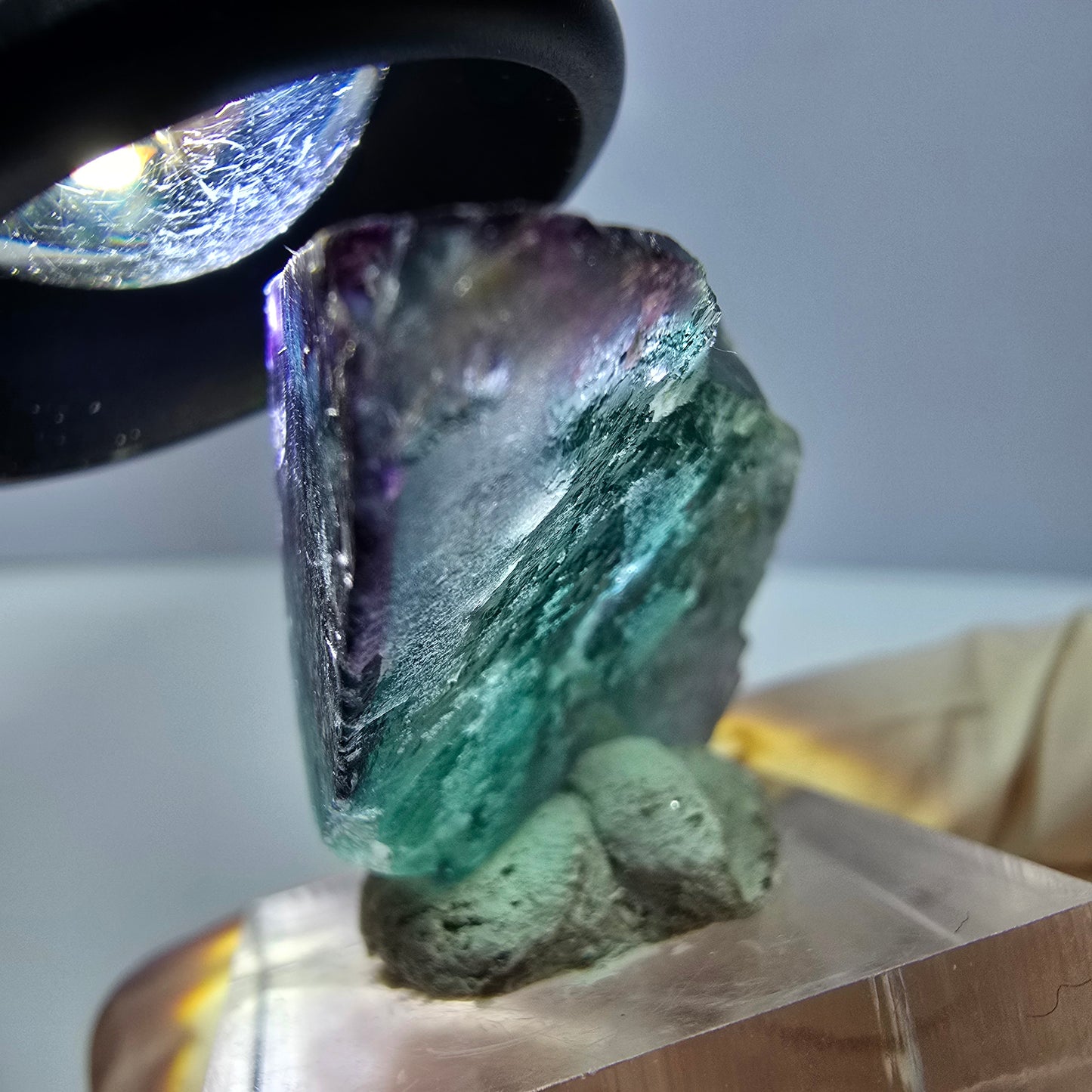 Phantom Fluorit Würfel Stufe, lila grün Okorusu, Namibia 40*25*18mm