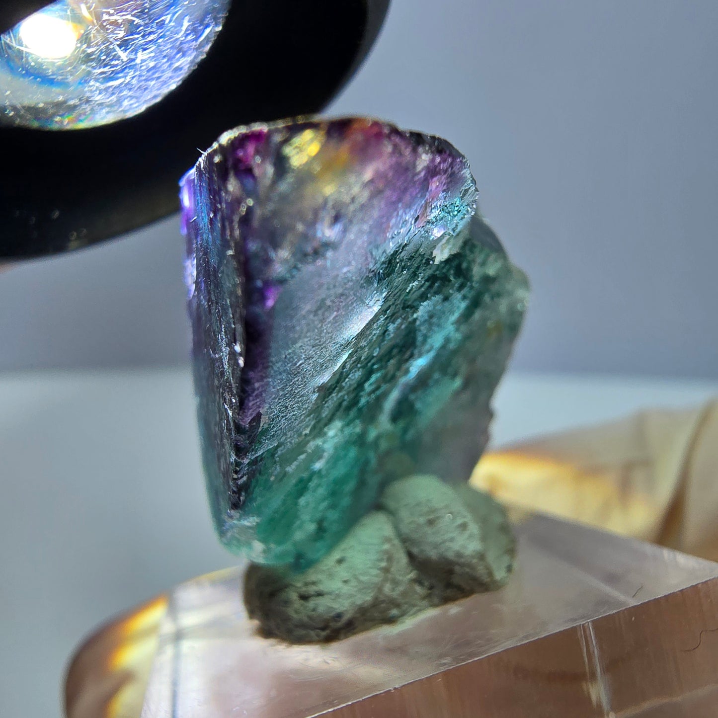 Phantom Fluorit Würfel Stufe, lila grün Okorusu, Namibia 40*25*18mm