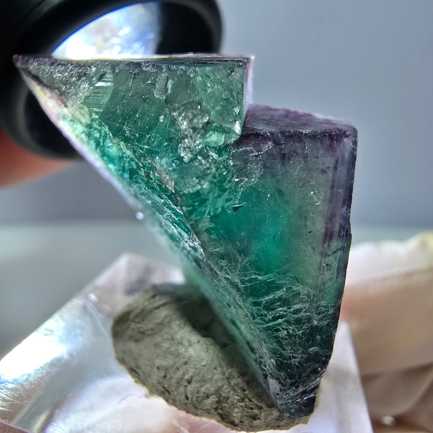 Phantom Fluorit Würfel Stufe, lila grün Okorusu, Namibia 40*25*18mm