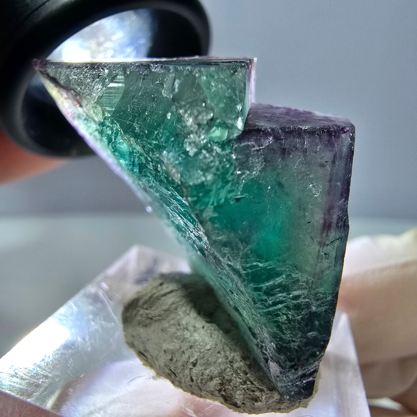 Phantom Fluorit Würfel Stufe, lila grün Okorusu, Namibia 40*25*18mm