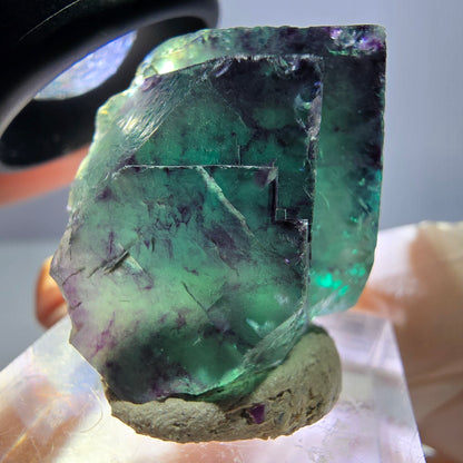 Phantom Fluorit Würfel Stufe, lila grün Okorusu, Namibia 40*25*18mm