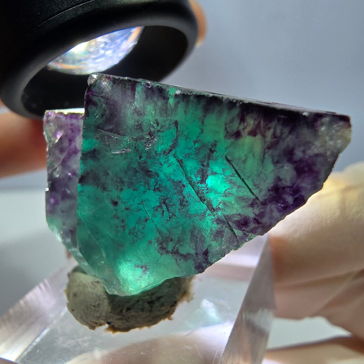 Phantom Fluorit Würfel Stufe, lila grün Okorusu, Namibia 40*25*18mm