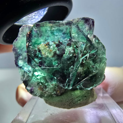 Phantom Fluorit Würfel Stufe, lila grün Okorusu, Namibia 30*28*18mm