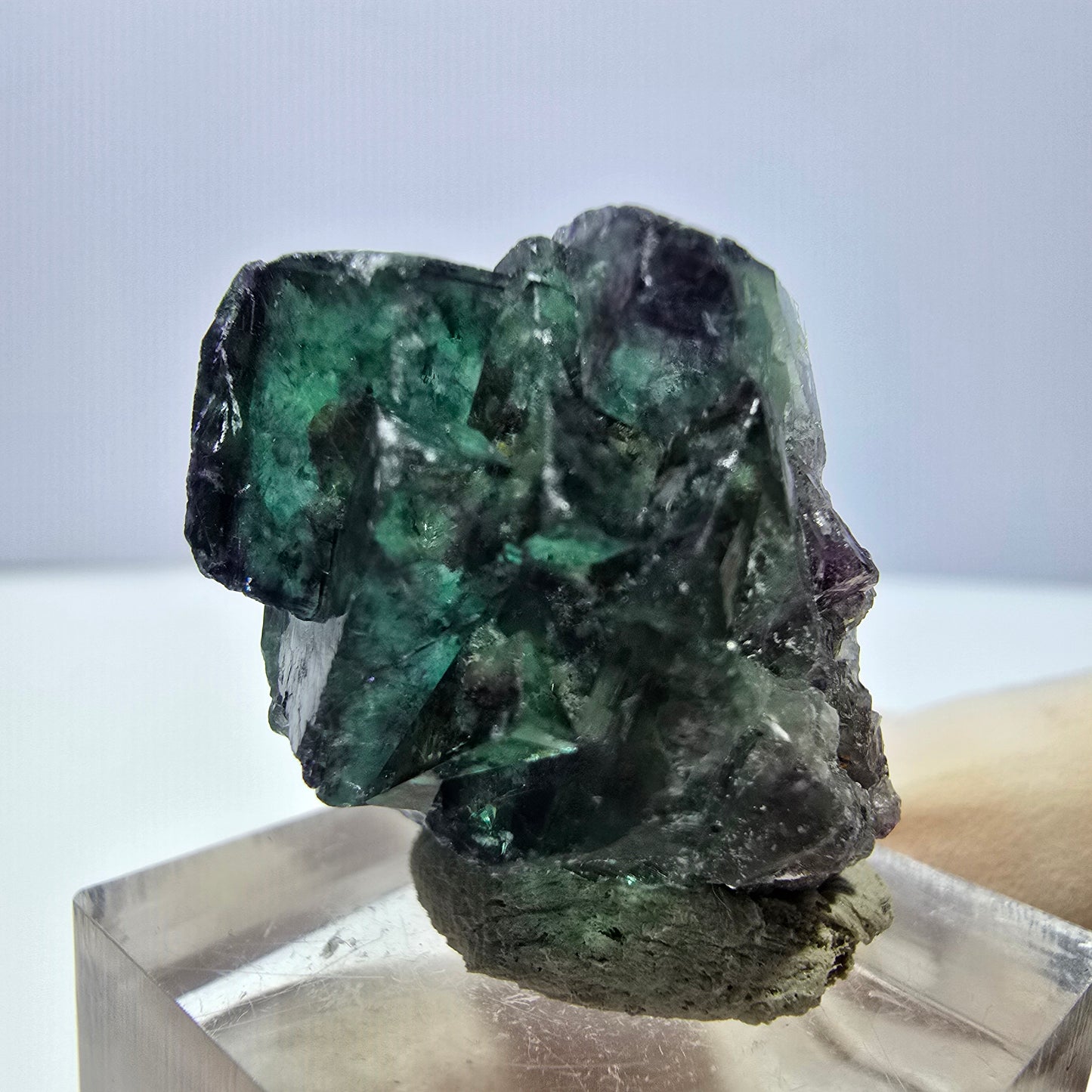 Phantom Fluorit Würfel Stufe, lila grün Okorusu, Namibia 30*28*18mm