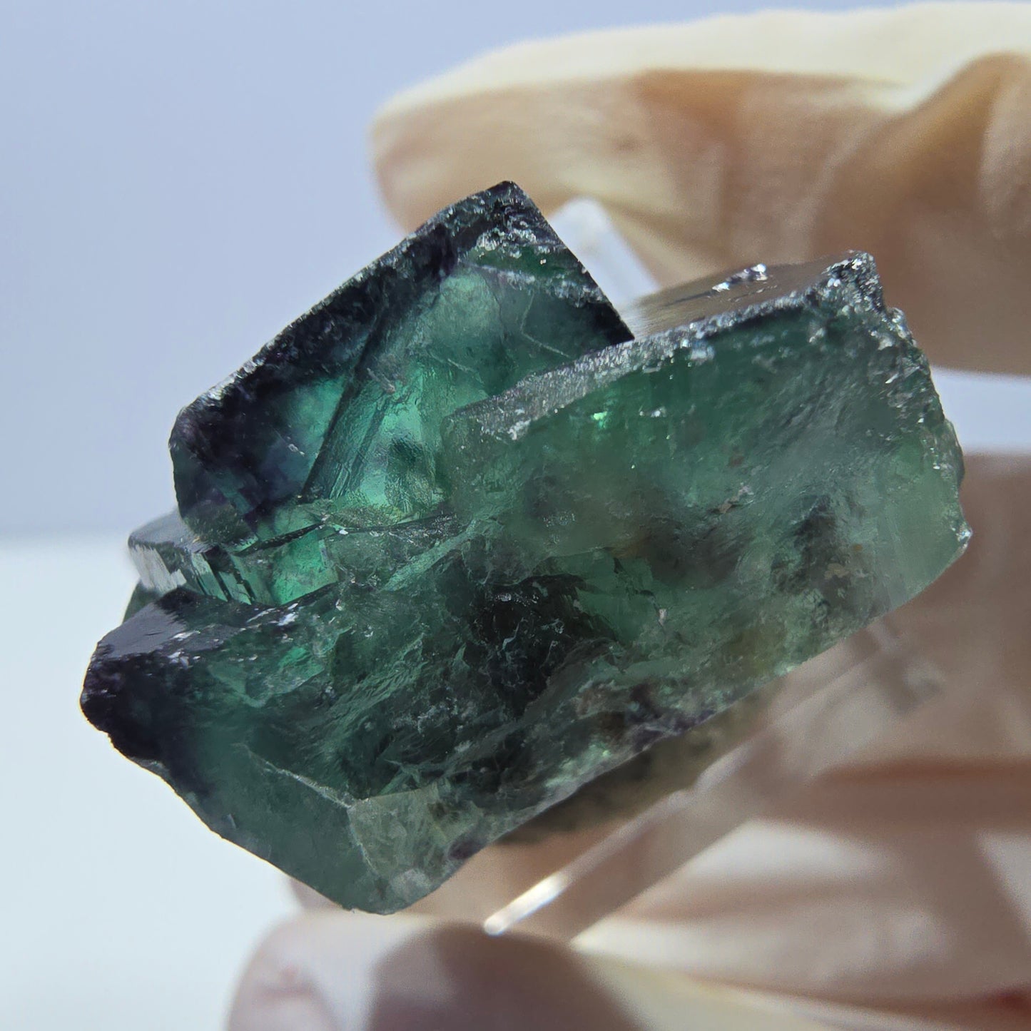 Phantom Fluorit Würfel Stufe, lila grün Okorusu, Namibia 30*28*18mm