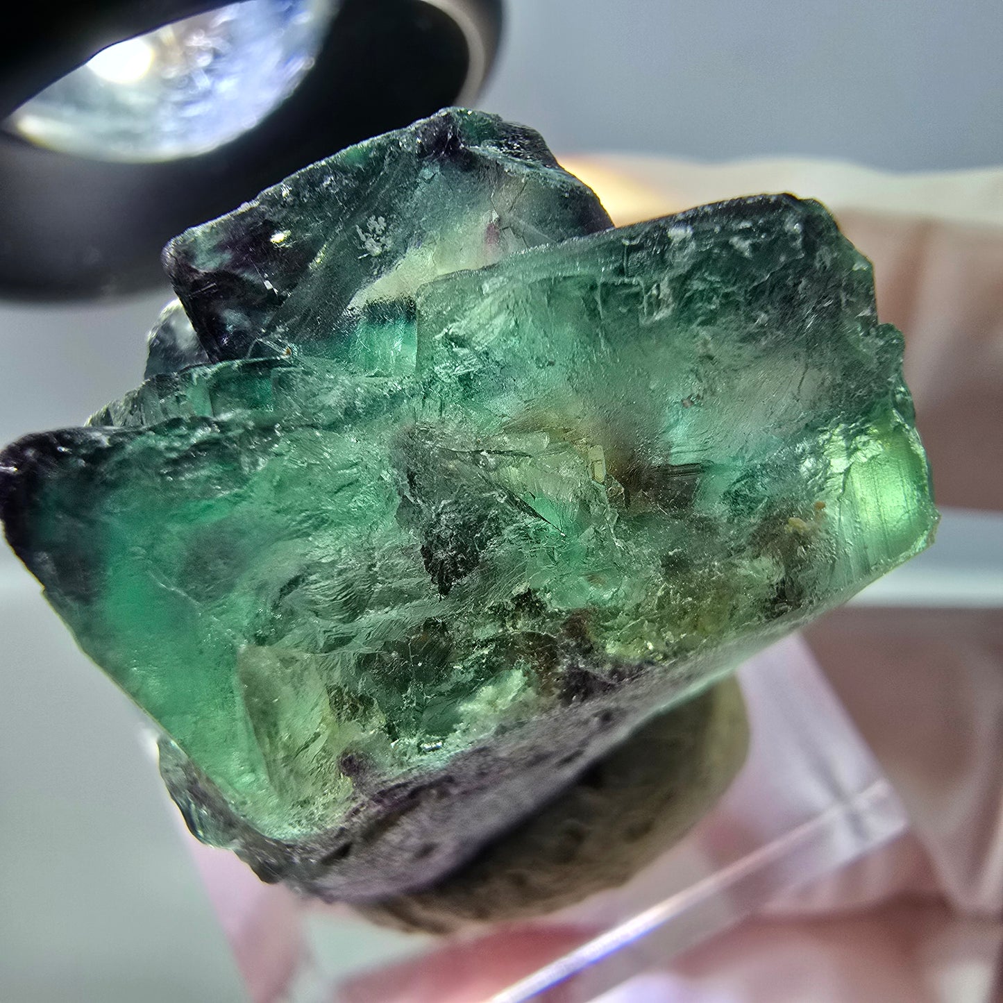Phantom Fluorit Würfel Stufe, lila grün Okorusu, Namibia 30*28*18mm