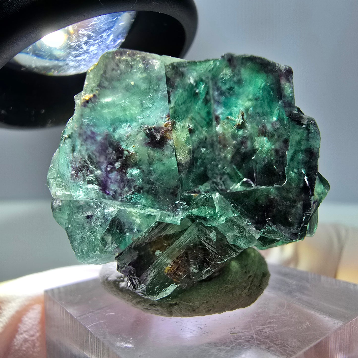 Phantom Fluorit Würfel Stufe, lila grün Okorusu, Namibia 30*28*18mm