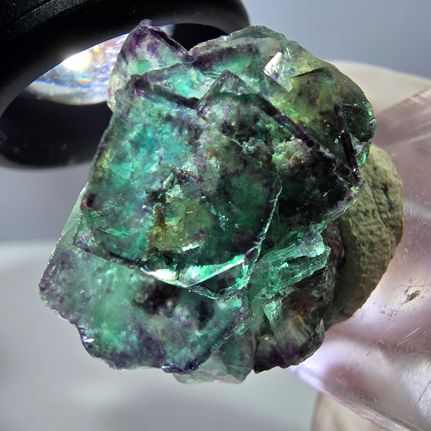 Phantom Fluorit Würfel Stufe, lila grün Okorusu, Namibia 30*28*18mm