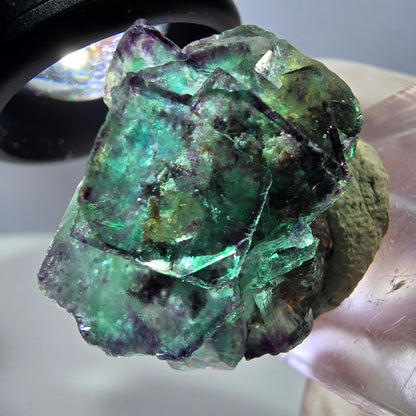 Phantom Fluorit Würfel Stufe, lila grün Okorusu, Namibia 30*28*18mm