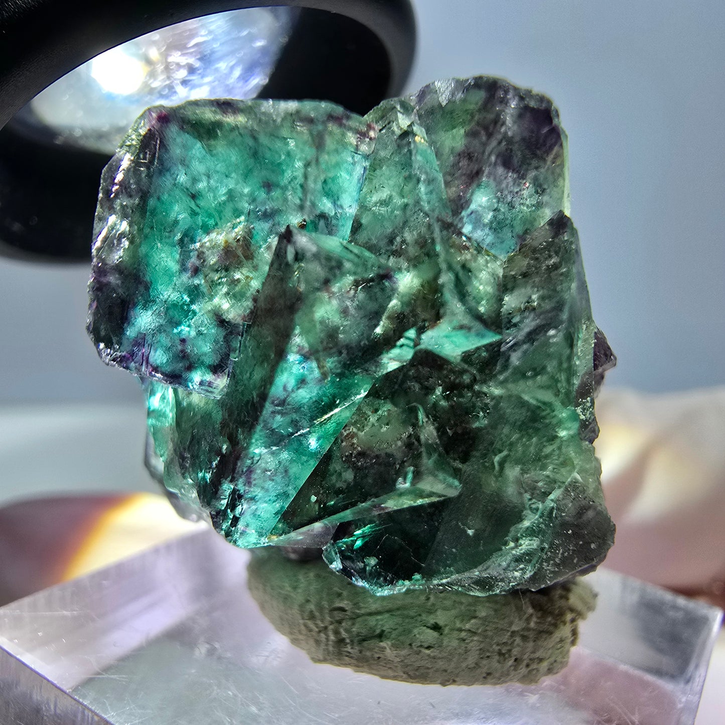 Phantom Fluorit Würfel Stufe, lila grün Okorusu, Namibia 30*28*18mm
