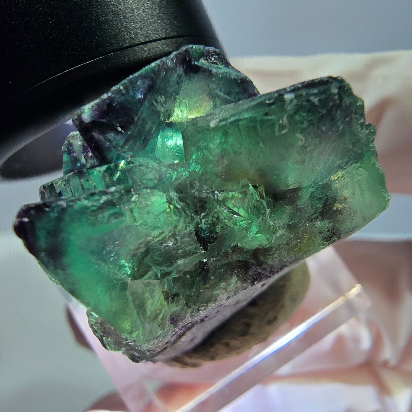 Phantom Fluorit Würfel Stufe, lila grün Okorusu, Namibia 30*28*18mm