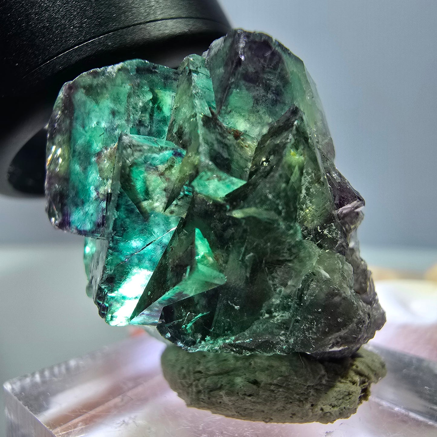 Phantom Fluorit Würfel Stufe, lila grün Okorusu, Namibia 30*28*18mm