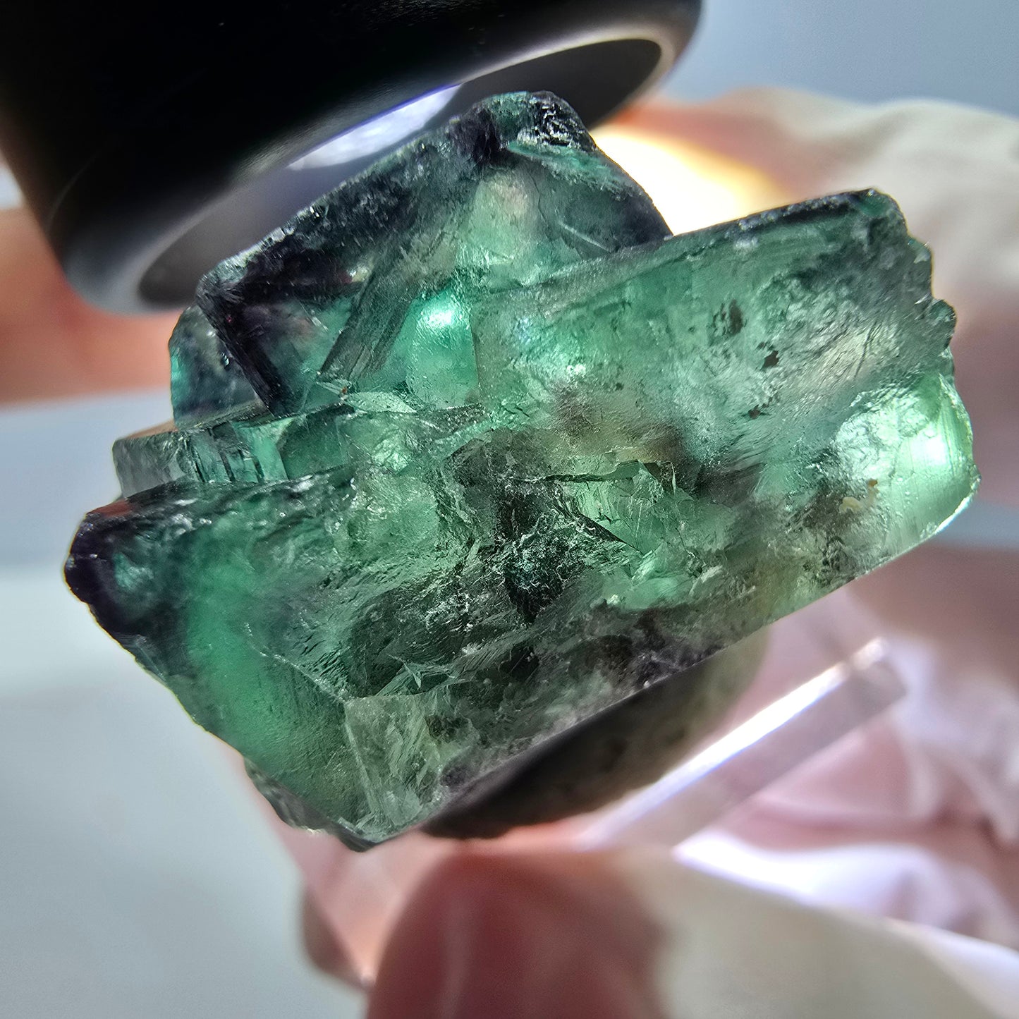Phantom Fluorit Würfel Stufe, lila grün Okorusu, Namibia 30*28*18mm