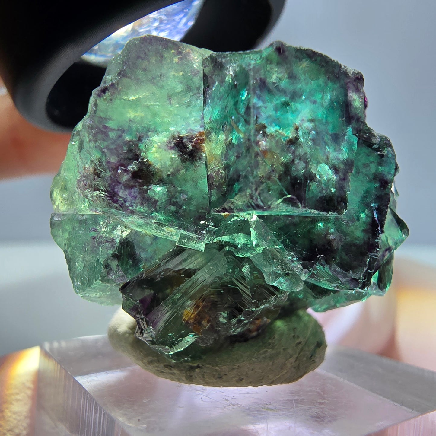 Phantom Fluorit Würfel Stufe, lila grün Okorusu, Namibia 30*28*18mm