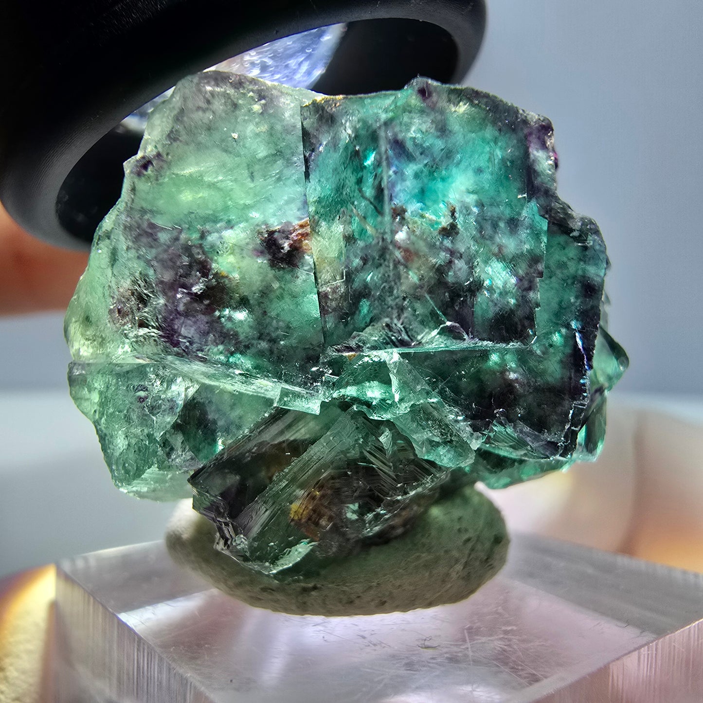 Phantom Fluorit Würfel Stufe, lila grün Okorusu, Namibia 30*28*18mm