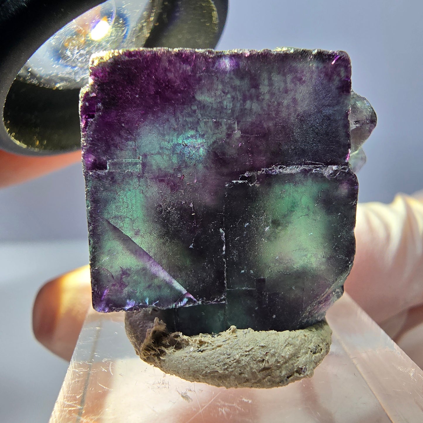 Phantom Fluorit Würfel Stufe, lila grün Okorusu, Namibia 28*28*18mm