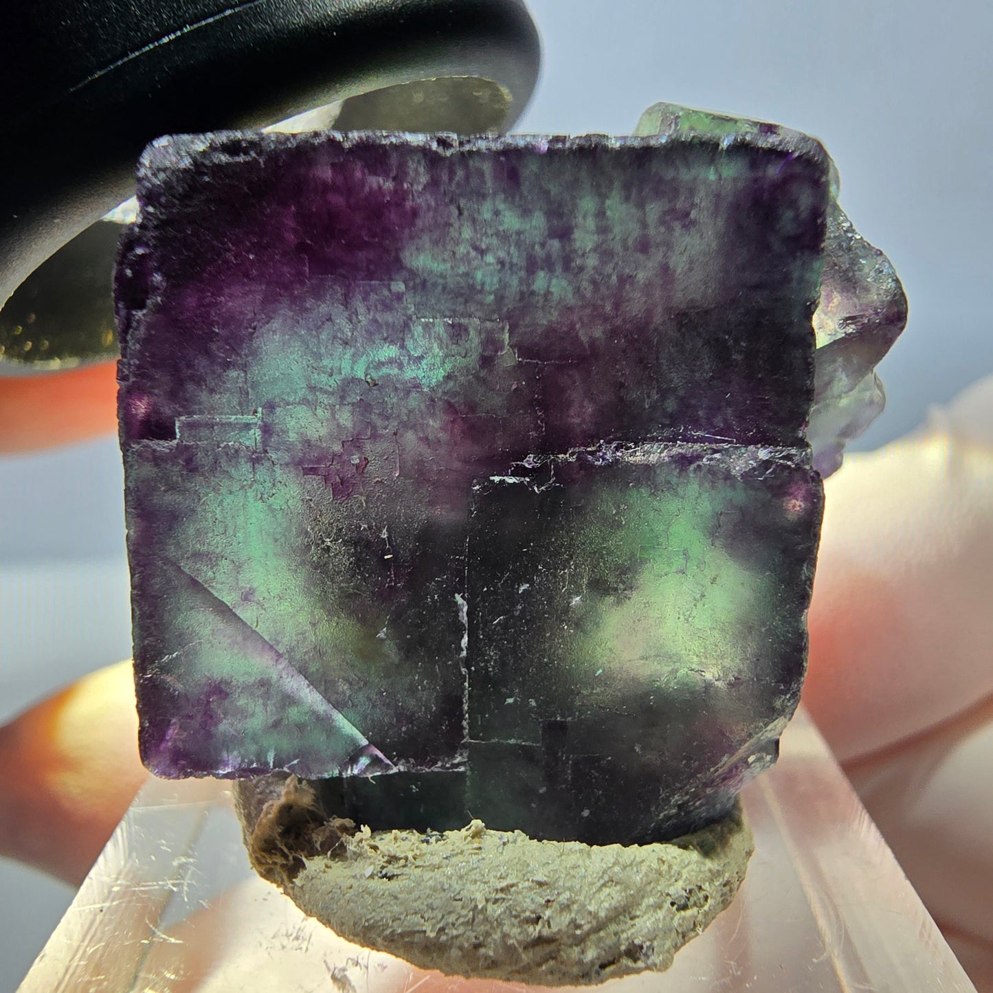 Phantom Fluorit Würfel Stufe, lila grün Okorusu, Namibia 28*28*18mm
