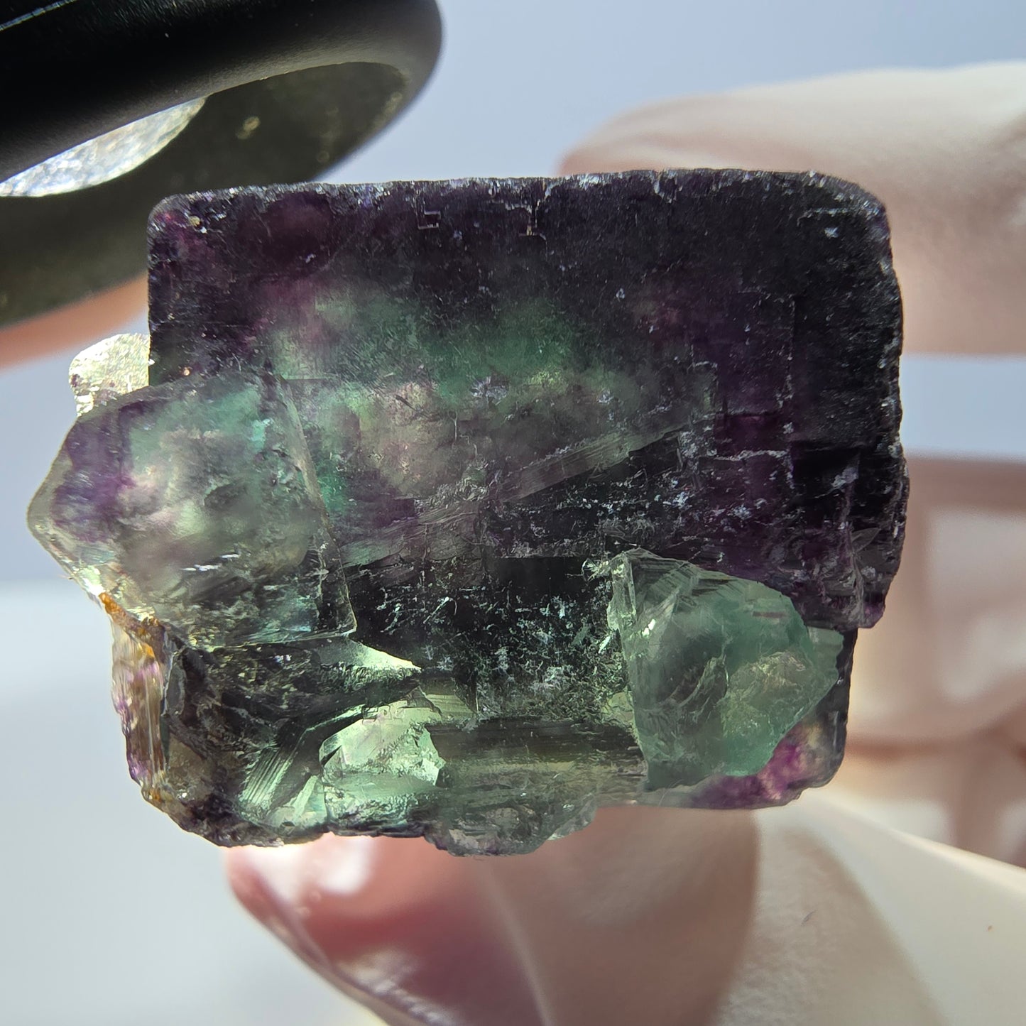 Phantom Fluorit Würfel Stufe, lila grün Okorusu, Namibia 28*28*18mm