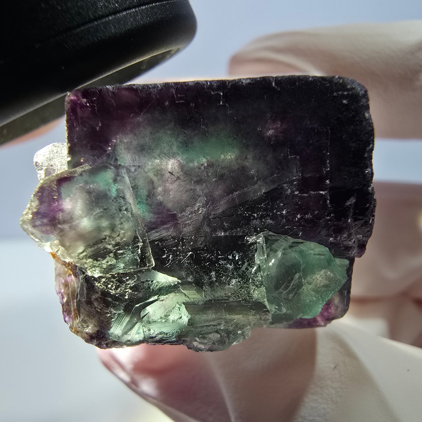 Phantom Fluorit Würfel Stufe, lila grün Okorusu, Namibia 28*28*18mm