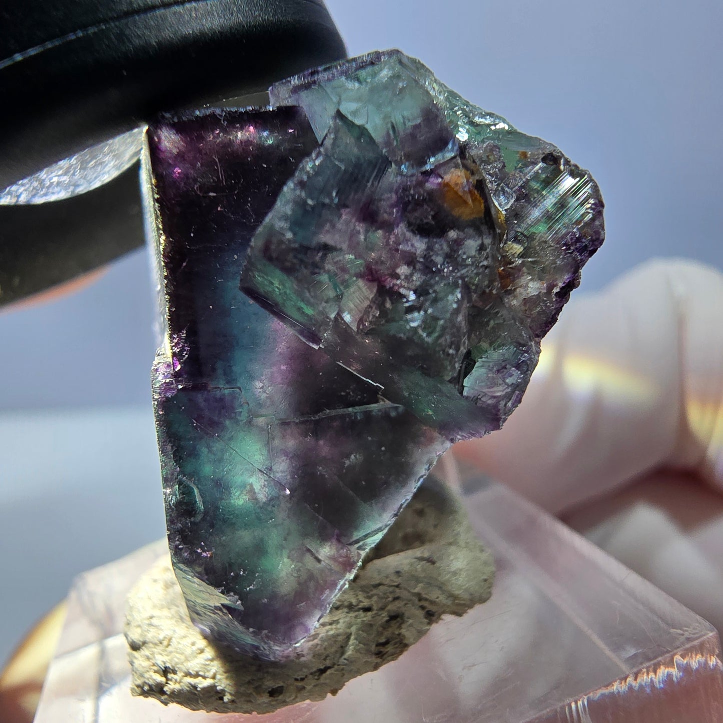Phantom Fluorit Würfel Stufe, lila grün Okorusu, Namibia 28*28*18mm