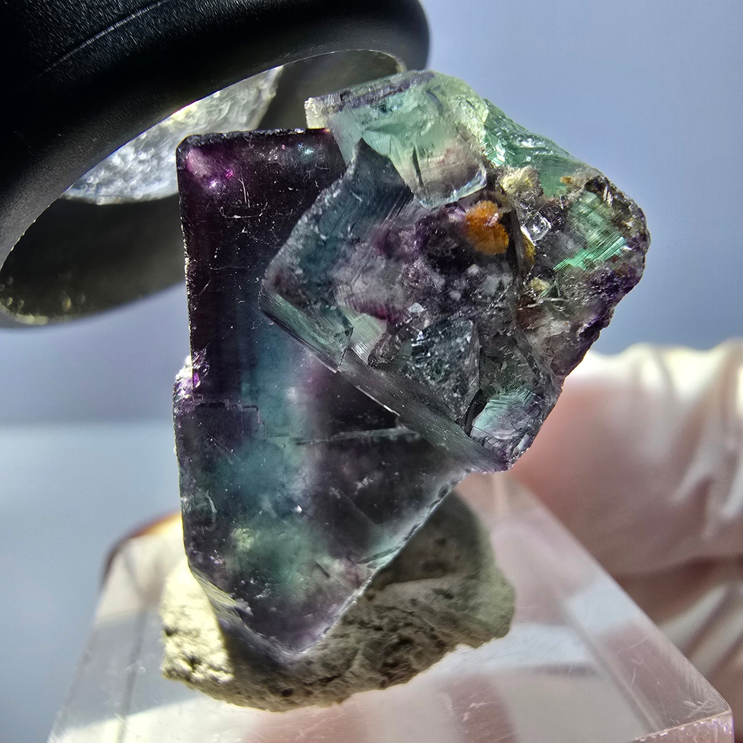 Phantom Fluorit Würfel Stufe, lila grün Okorusu, Namibia 28*28*18mm