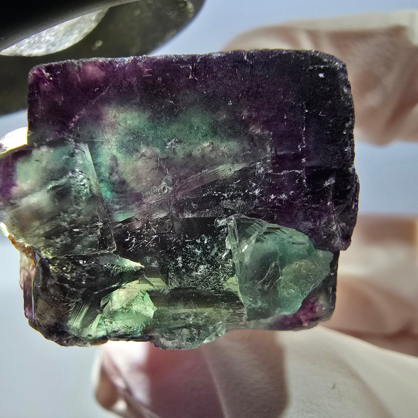 Phantom Fluorit Würfel Stufe, lila grün Okorusu, Namibia 28*28*18mm