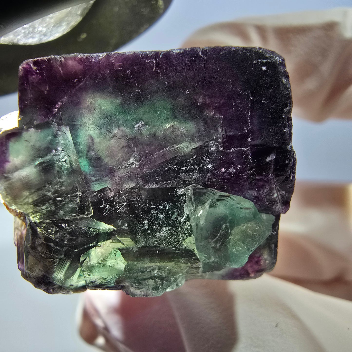 Phantom Fluorit Würfel Stufe, lila grün Okorusu, Namibia 28*28*18mm
