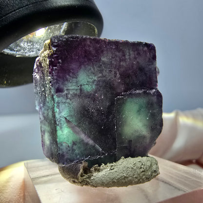 Phantom Fluorit Würfel Stufe, lila grün Okorusu, Namibia 28*28*18mm
