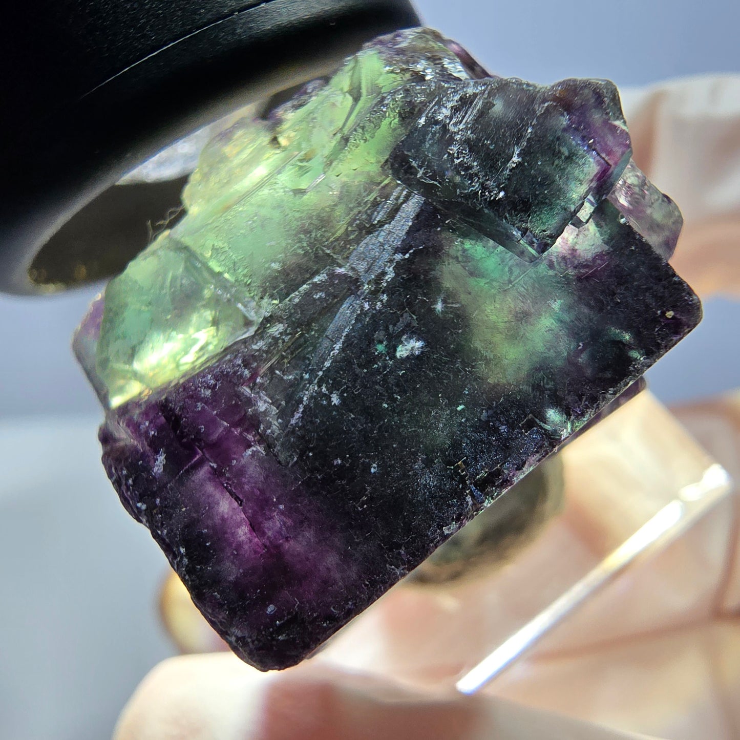 Phantom Fluorit Würfel Stufe, lila grün Okorusu, Namibia 28*28*18mm