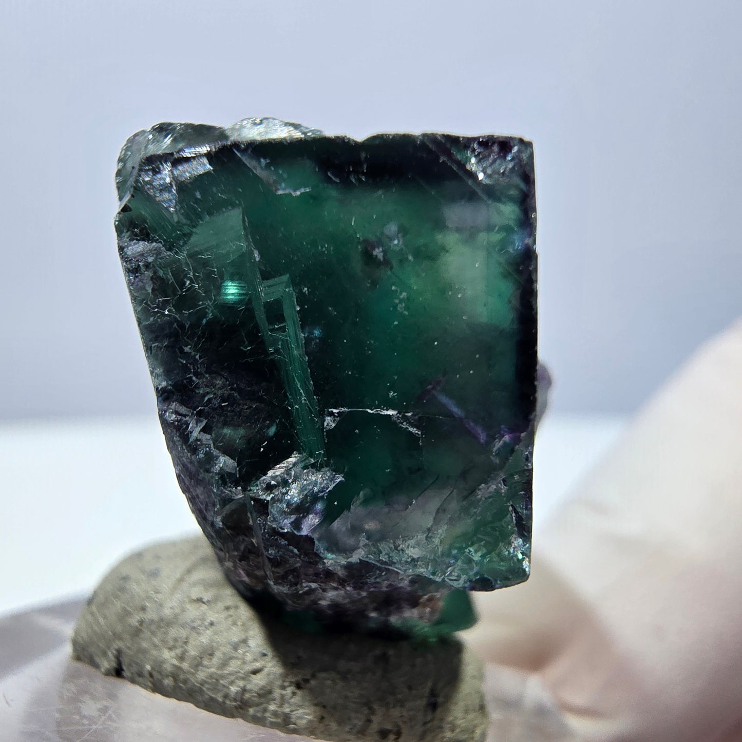 Phantom Fluorit Würfel Stufe, lila grün Okorusu, Namibia 31*20*16mm