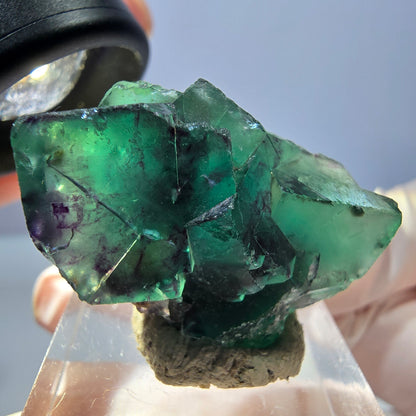 Phantom Fluorit Würfel Stufe, lila grün Okorusu, Namibia 31*20*16mm