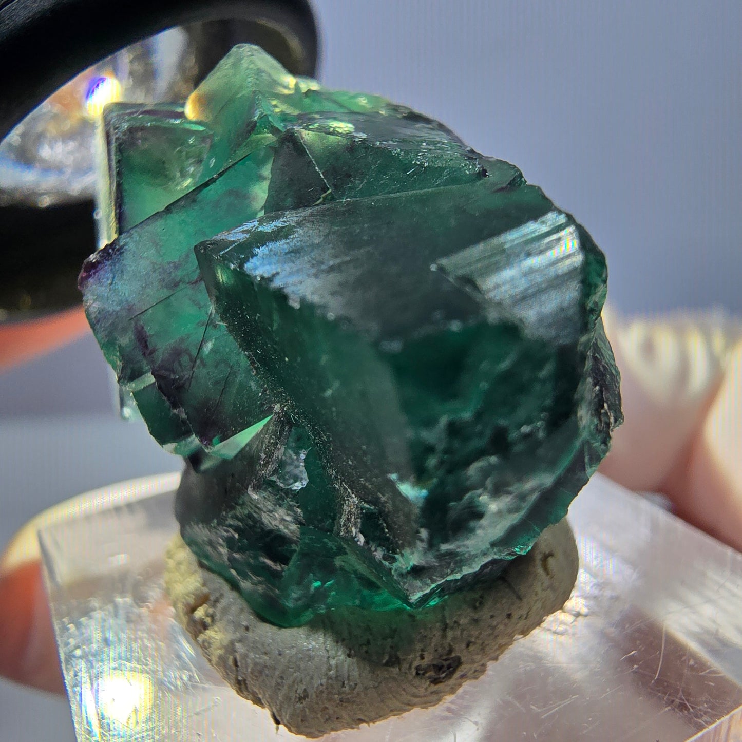 Phantom Fluorit Würfel Stufe, lila grün Okorusu, Namibia 31*20*16mm