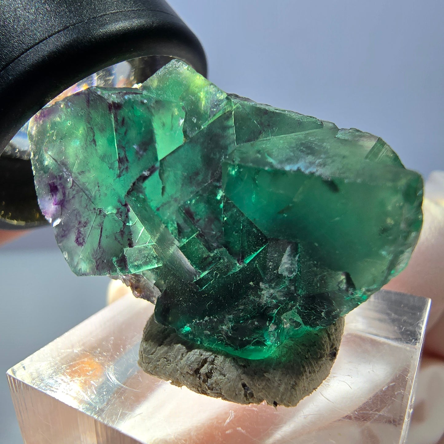 Phantom Fluorit Würfel Stufe, lila grün Okorusu, Namibia 31*20*16mm