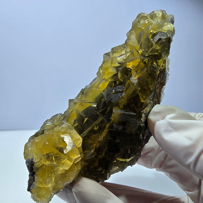 Phantom Fluorit Würfel Stufe, gelb grün Honey Pocket Mine, Okorusu, Namibia 88*66*32mm
