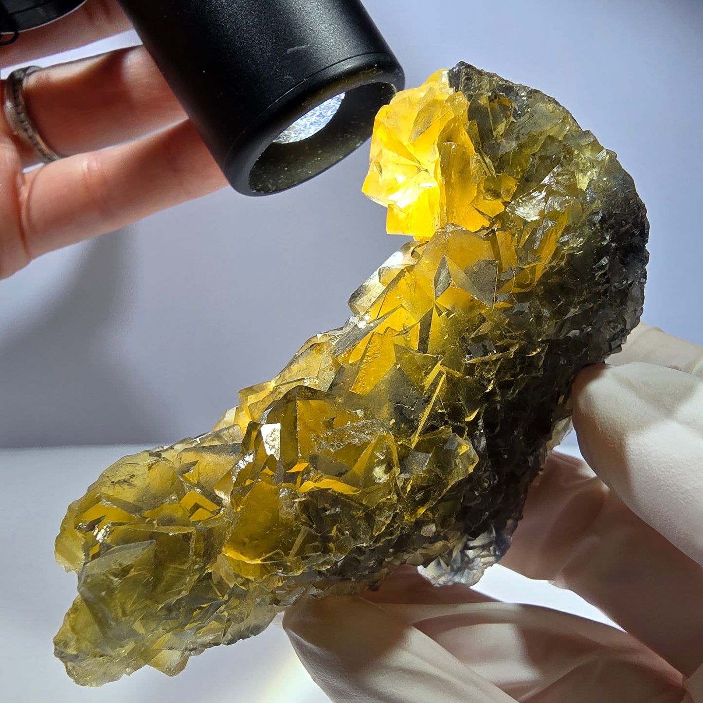 Phantom Fluorit Würfel Stufe, gelb grün Honey Pocket Mine, Okorusu, Namibia 88*66*32mm