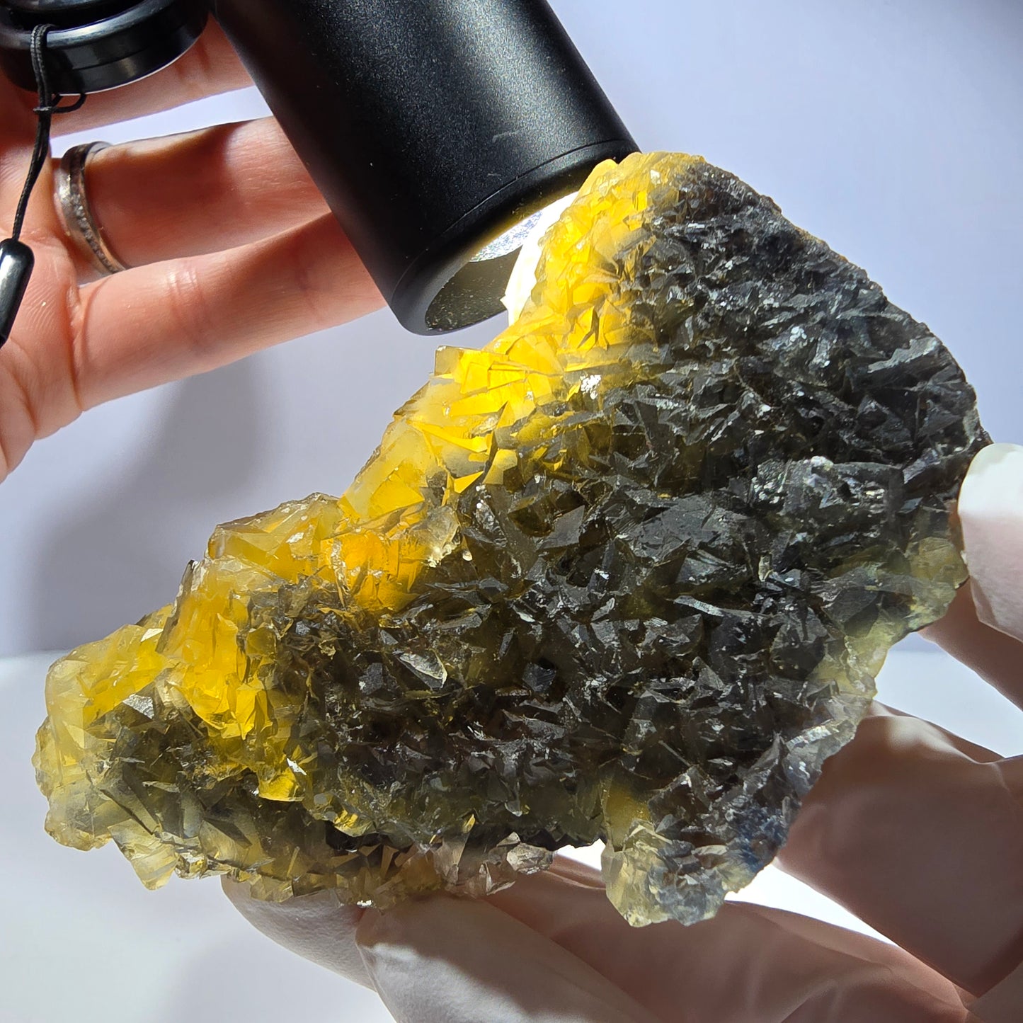 Phantom Fluorit Würfel Stufe, gelb grün Honey Pocket Mine, Okorusu, Namibia 88*66*32mm
