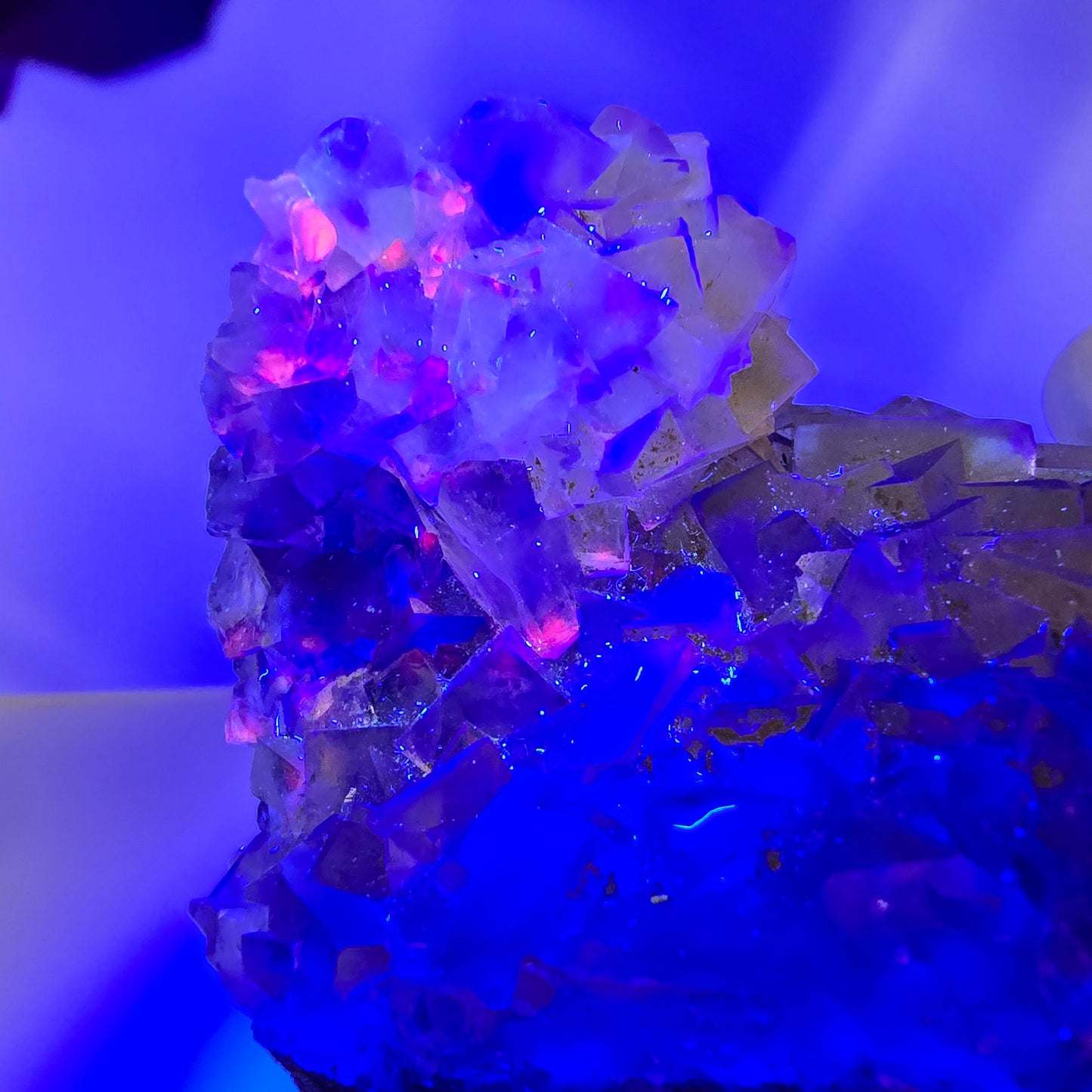 Phantom Fluorit Würfel Stufe, gelb grün Honey Pocket Mine, Okorusu, Namibia 88*66*32mm
