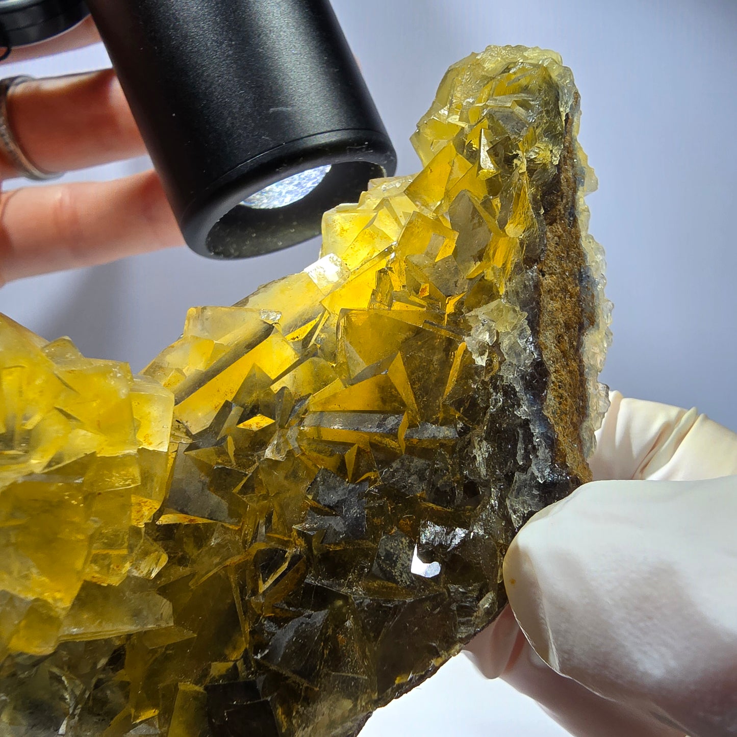 Phantom Fluorit Würfel Stufe, gelb grün Honey Pocket Mine, Okorusu, Namibia 88*66*32mm