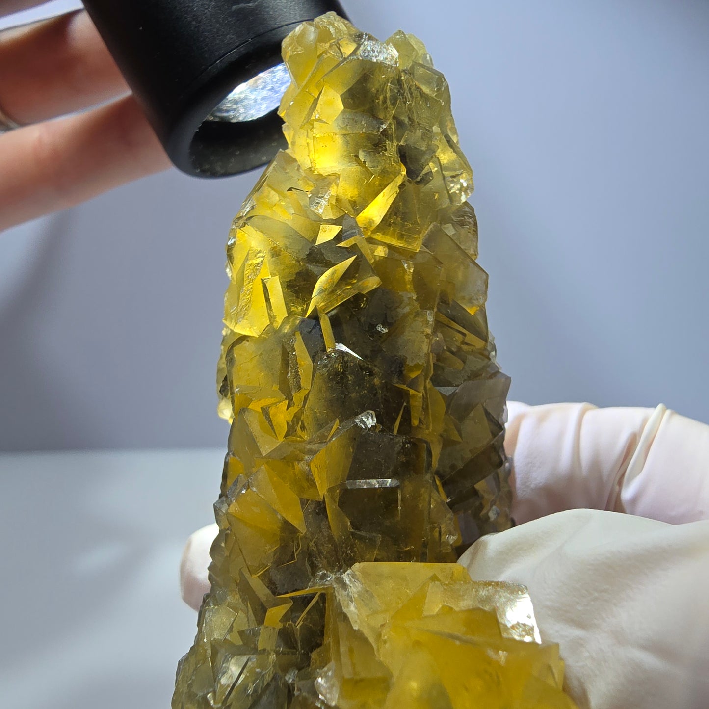 Phantom Fluorit Würfel Stufe, gelb grün Honey Pocket Mine, Okorusu, Namibia 88*66*32mm