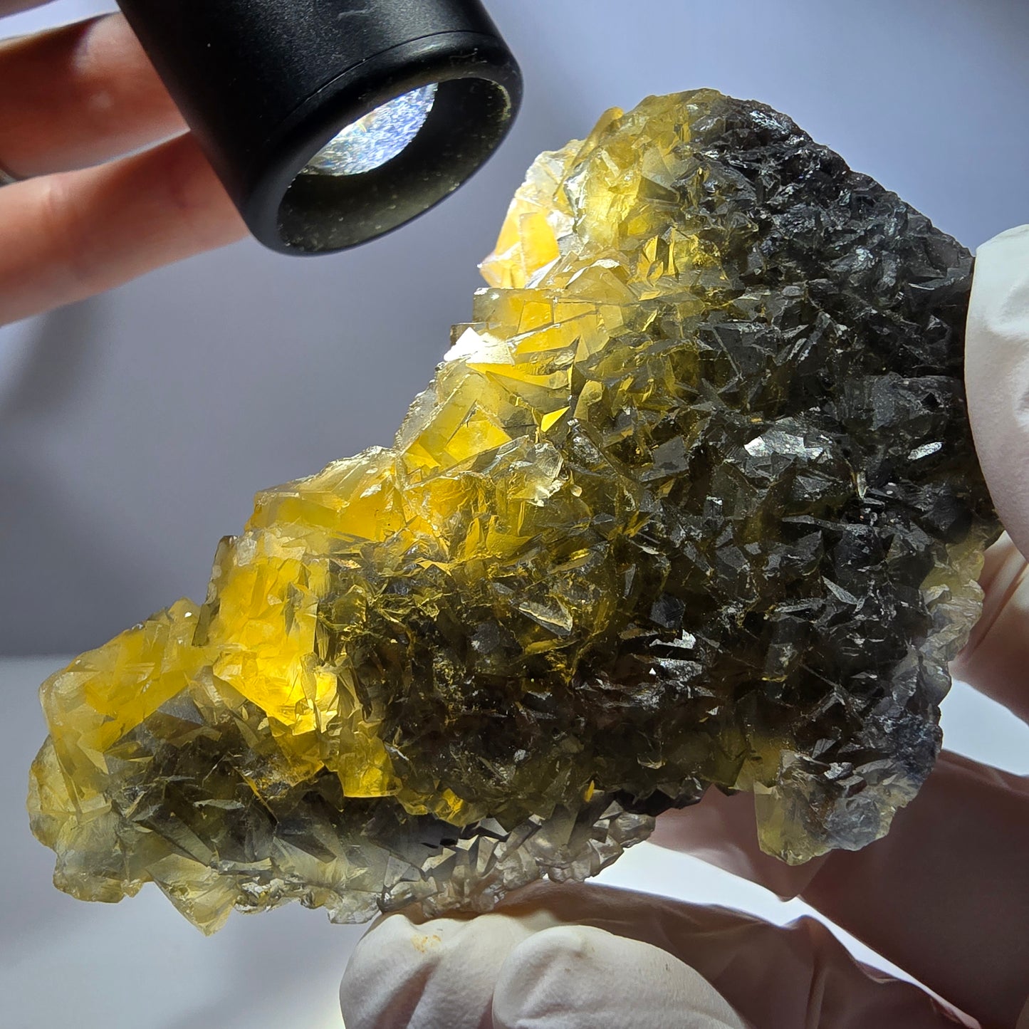 Phantom Fluorit Würfel Stufe, gelb grün Honey Pocket Mine, Okorusu, Namibia 88*66*32mm