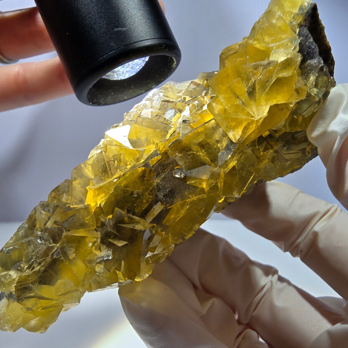 Phantom Fluorit Würfel Stufe, gelb grün Honey Pocket Mine, Okorusu, Namibia 88*66*32mm
