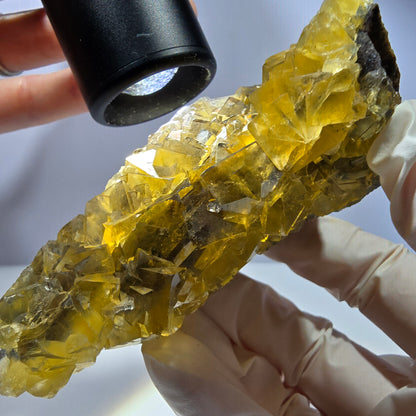 Phantom Fluorit Würfel Stufe, gelb grün Honey Pocket Mine, Okorusu, Namibia 88*66*32mm