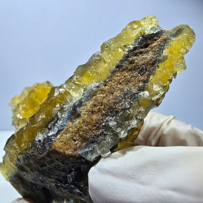 Phantom Fluorit Würfel Stufe, gelb grün Honey Pocket Mine, Okorusu, Namibia 88*66*32mm