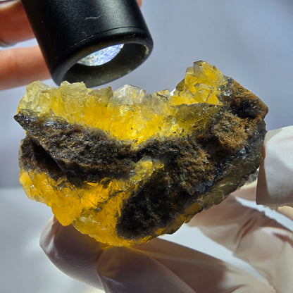 Phantom Fluorit Würfel Stufe, gelb grün Honey Pocket Mine, Okorusu, Namibia 88*66*32mm