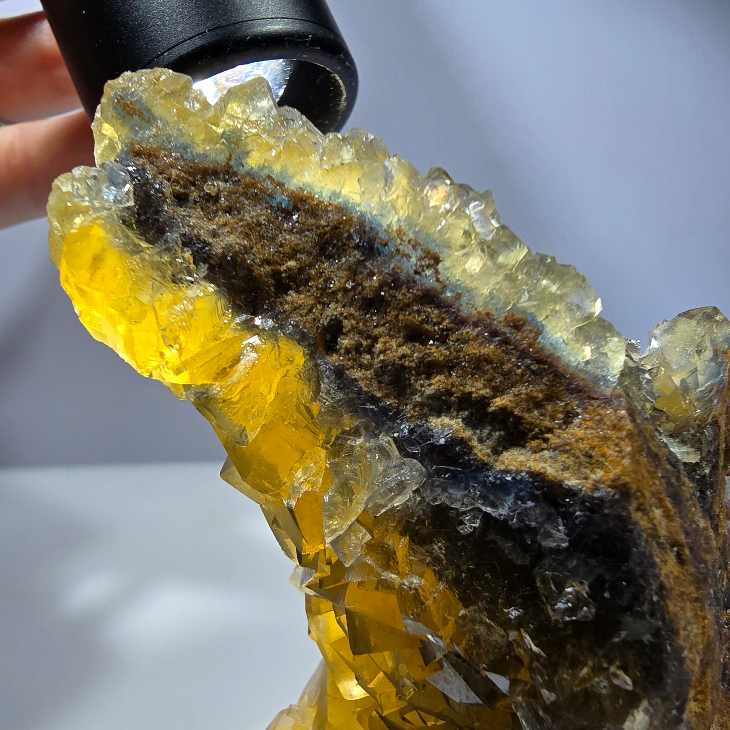 Phantom Fluorit Würfel Stufe, gelb grün Honey Pocket Mine, Okorusu, Namibia 88*66*32mm