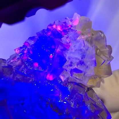 Phantom Fluorit Würfel Stufe, gelb grün Honey Pocket Mine, Okorusu, Namibia 88*66*32mm